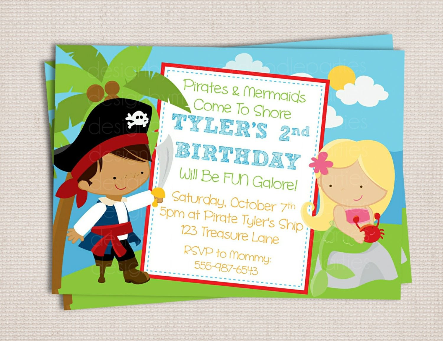 Pirates And Mermaids Theme Birthday Party By Monkeydoodleparties