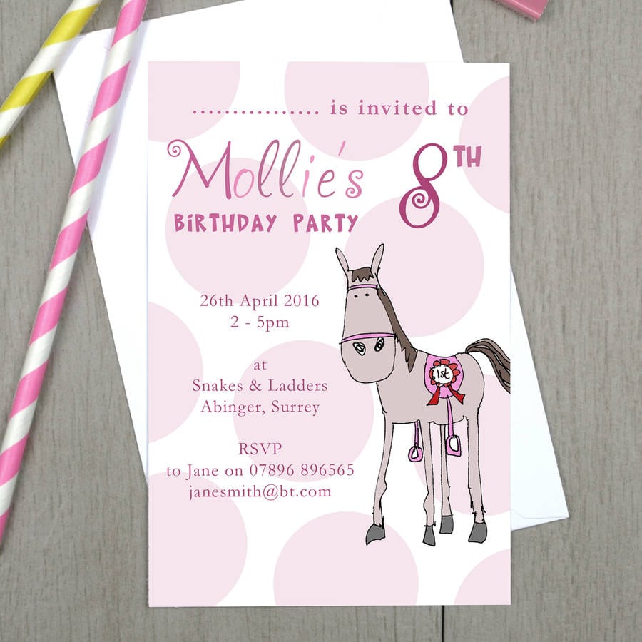Pony Party Invitations
