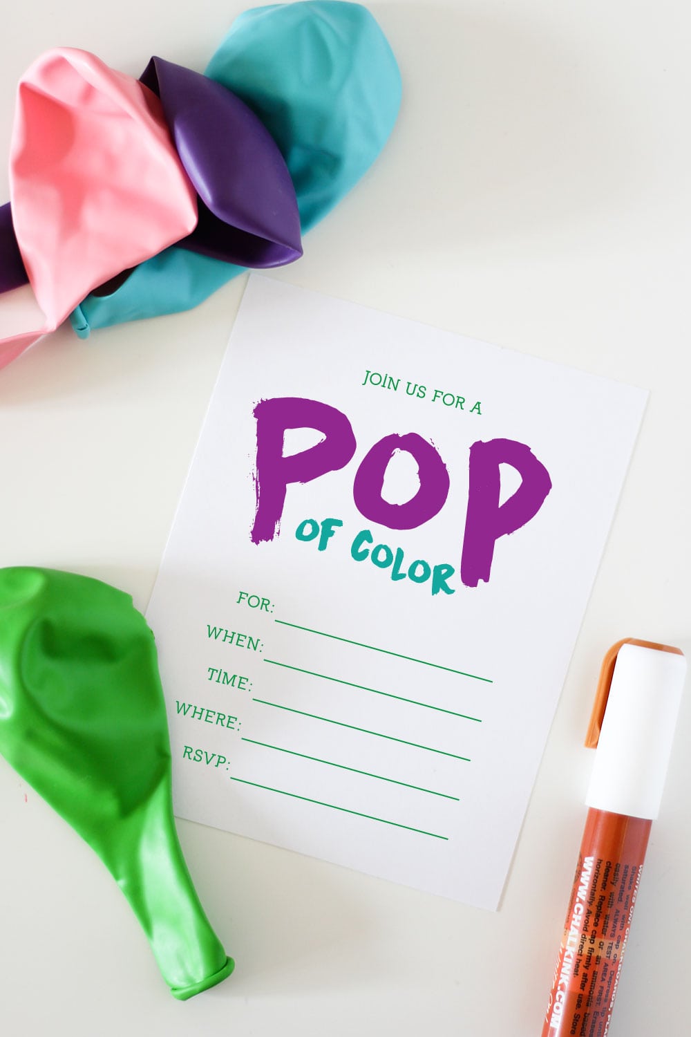 Pop Of Color Party Invitation