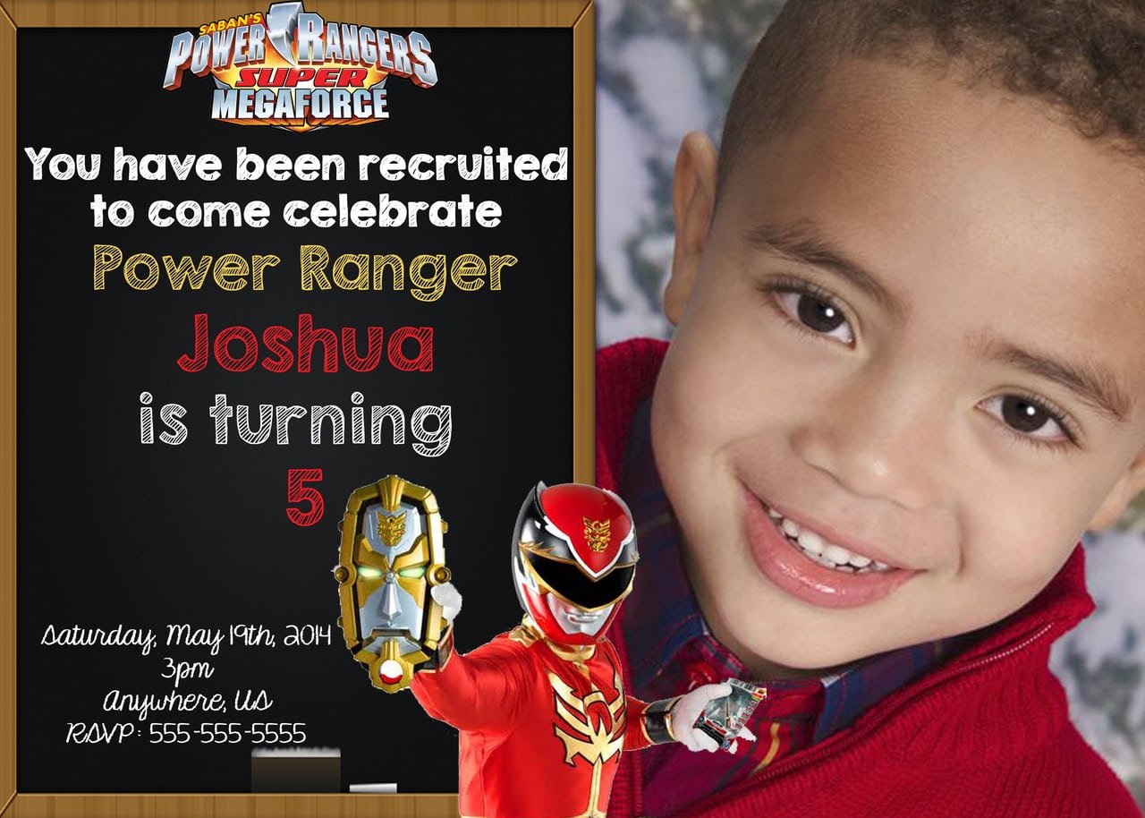 Power Rangers Birthday Party Invitations
