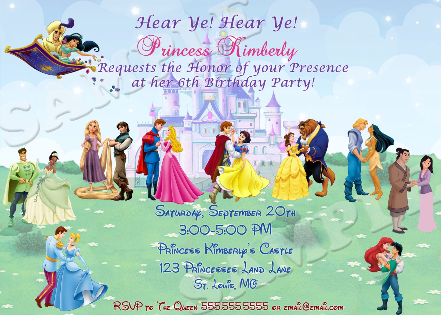 Prince And Princess Party Invitations