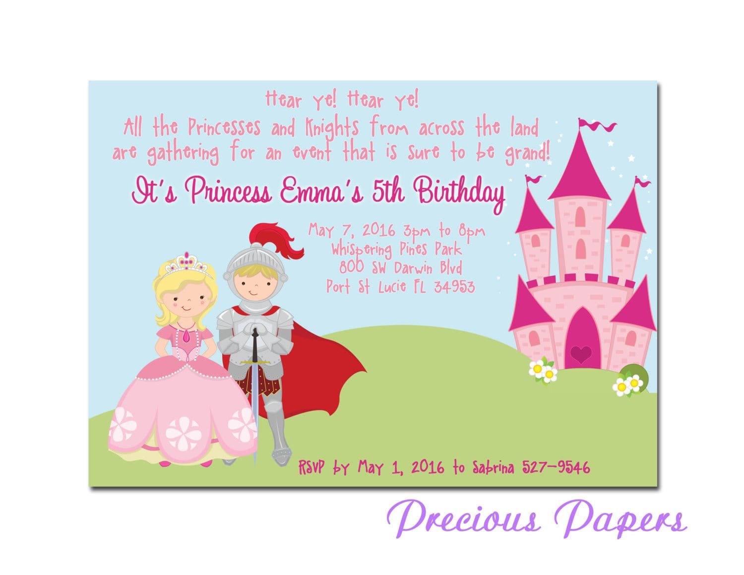 Prince And Princess Party Invitations Princess Birthday Party