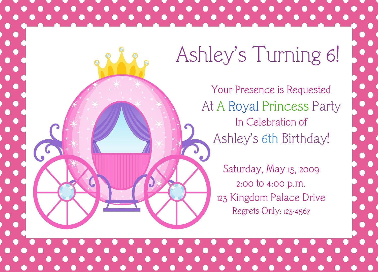 Princess Birthday Party Invitations