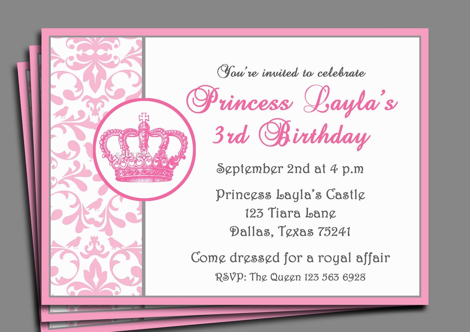 Princess Party Invitations