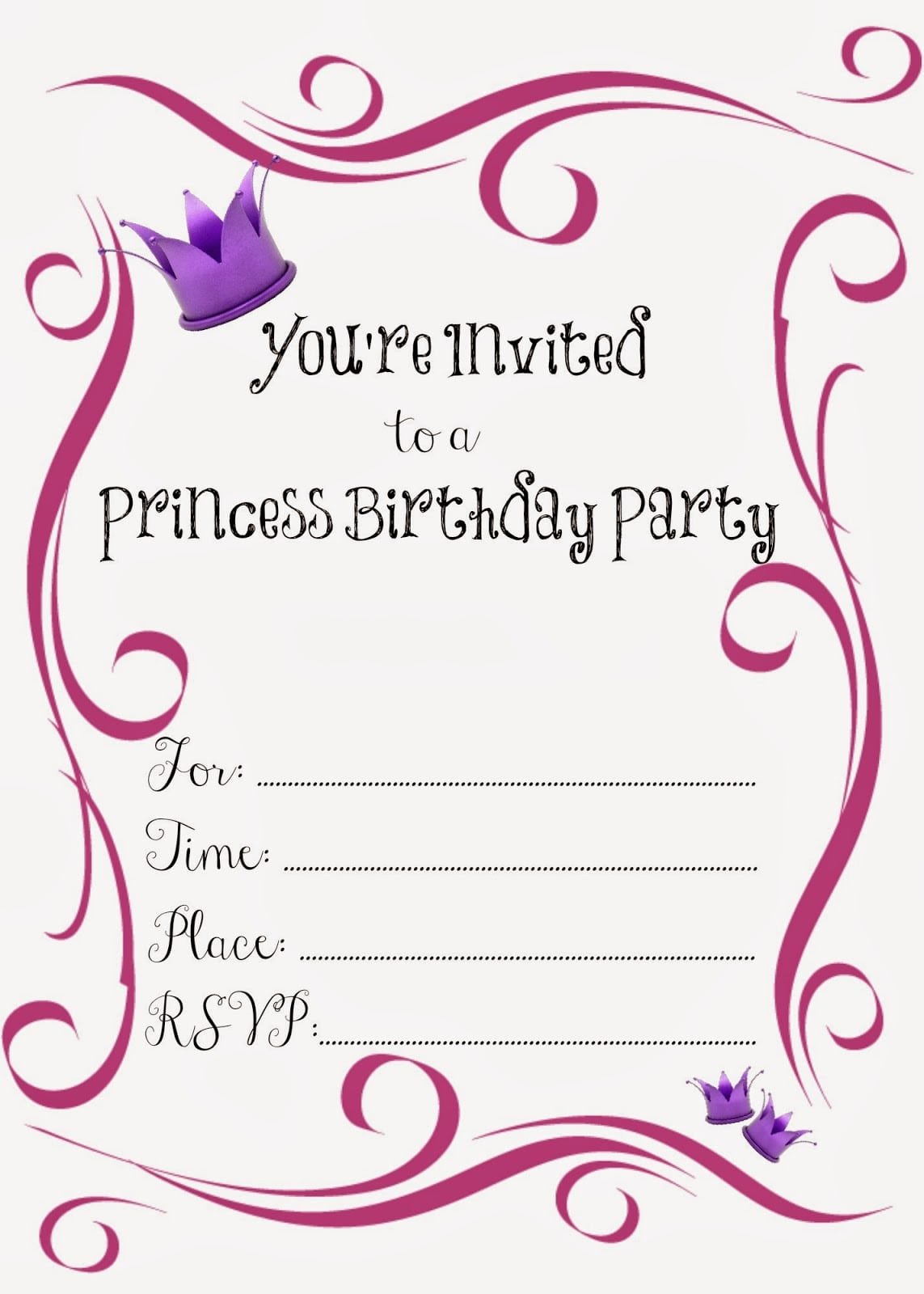Princess Party Invitations Free Fabulous Princess Party