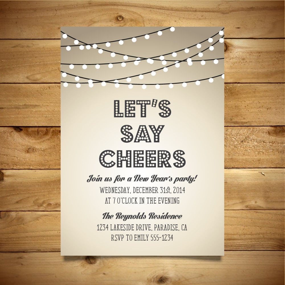 Printable New Year's Party Invitation Vintage Style