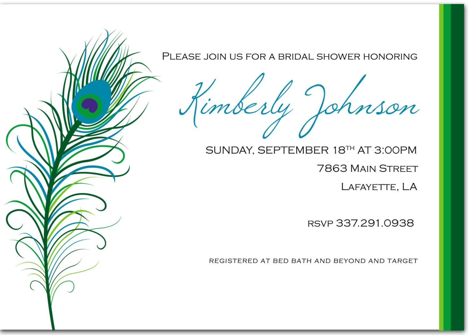 Printable Peacock Invitation Templates