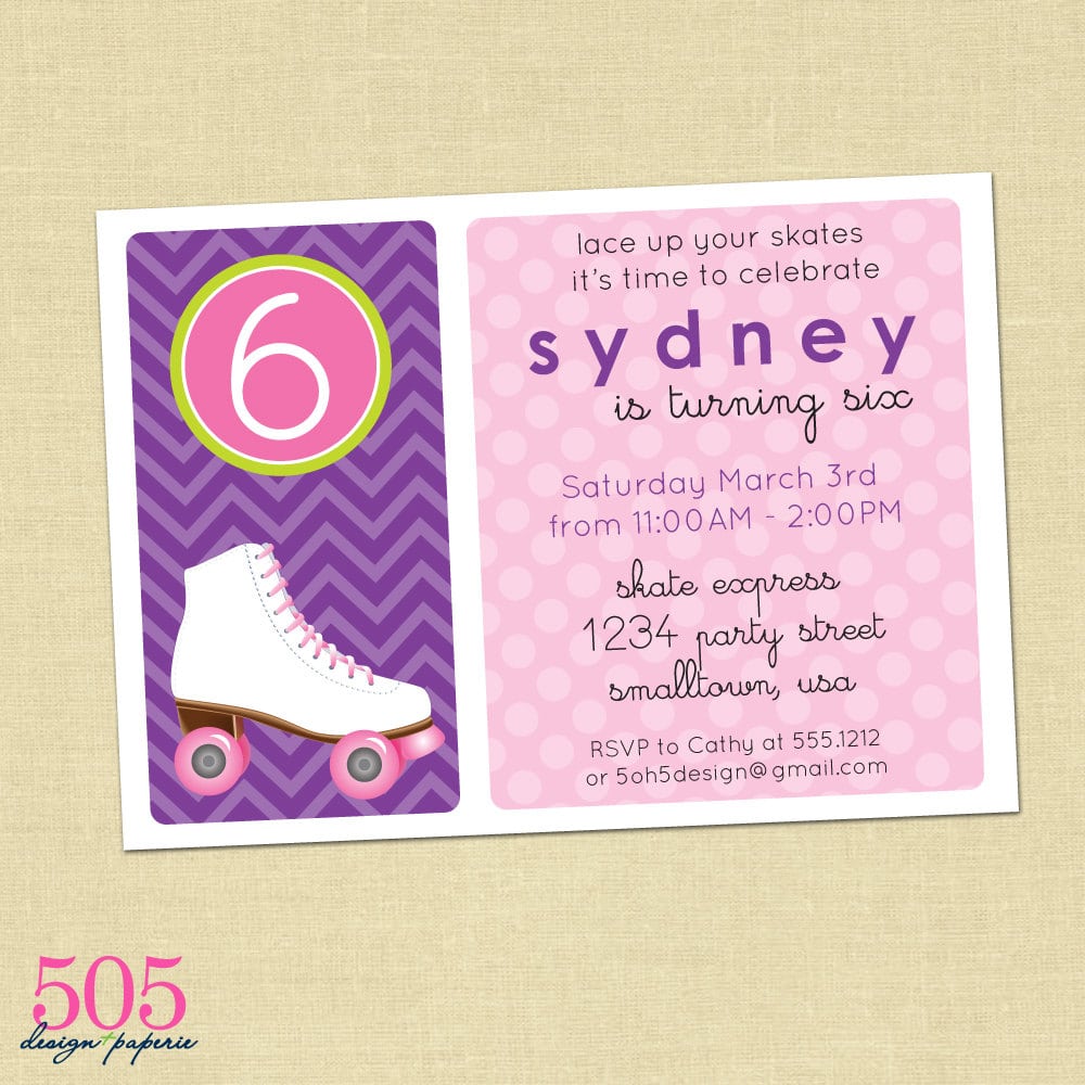 Printable Roller Skating Birthday Party Invitation