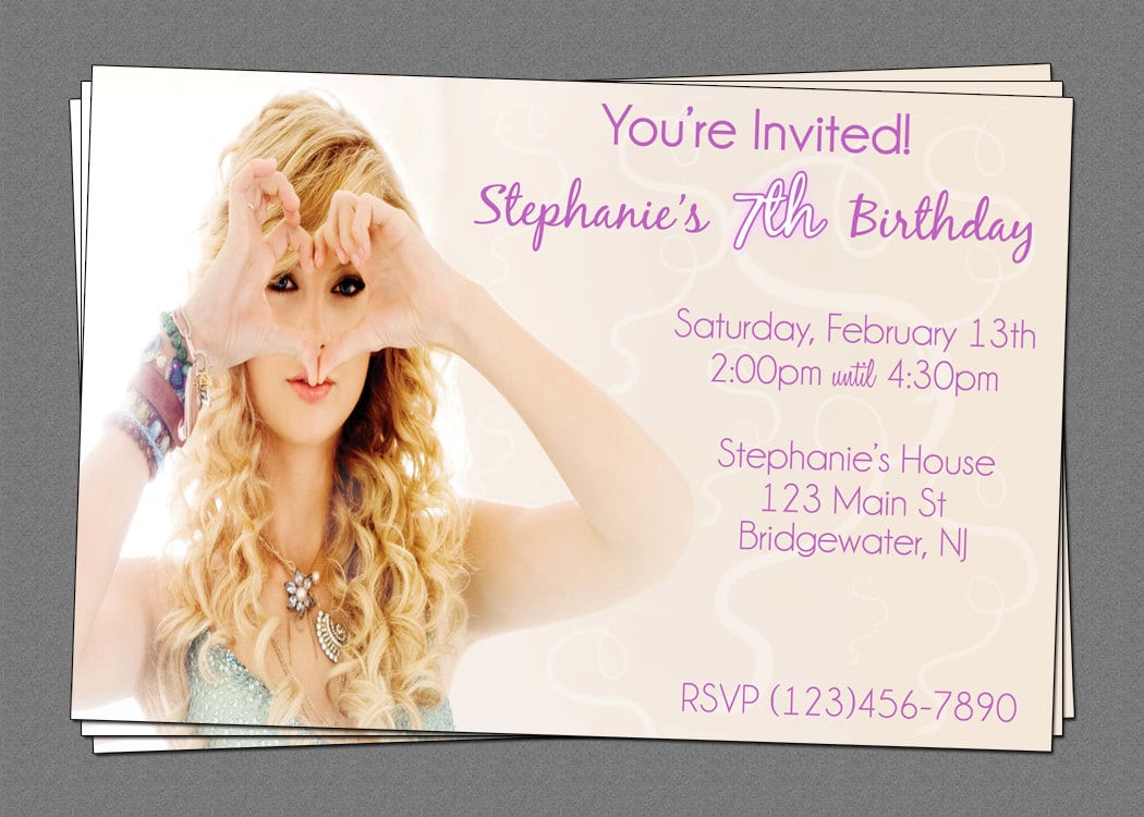 Printable Taylor Swift Birthday Party Invitations Tickets Concert