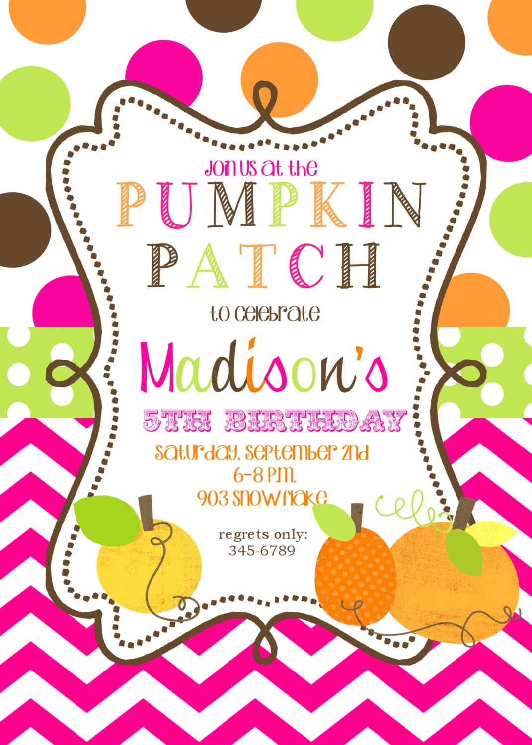 Pumpkin Patch Birthday Party Invitations With Envelopes