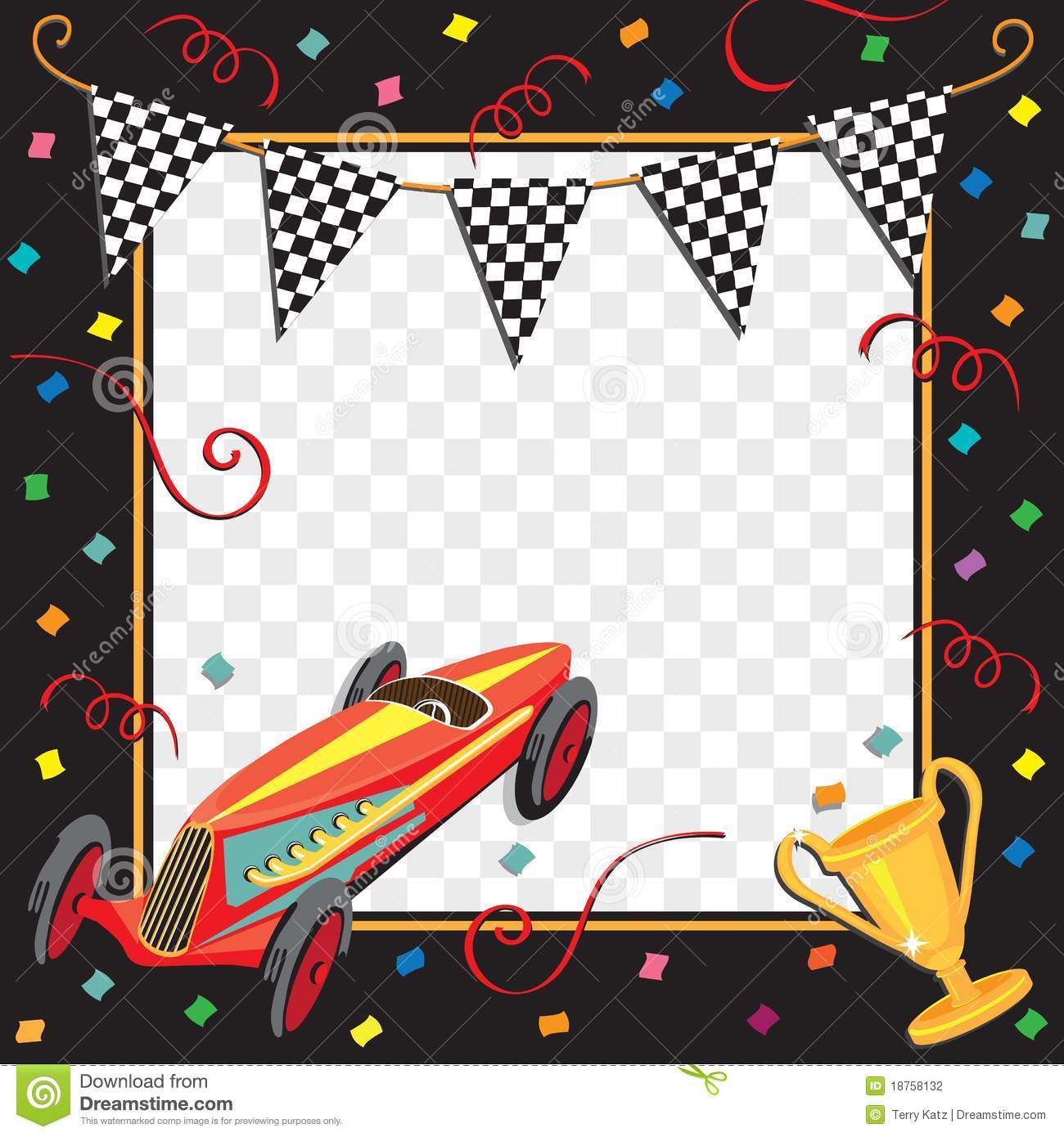 Race Car Party Invitation Stock Photography