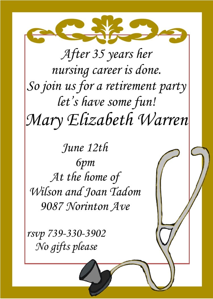 Retirement Invitation Wording Template