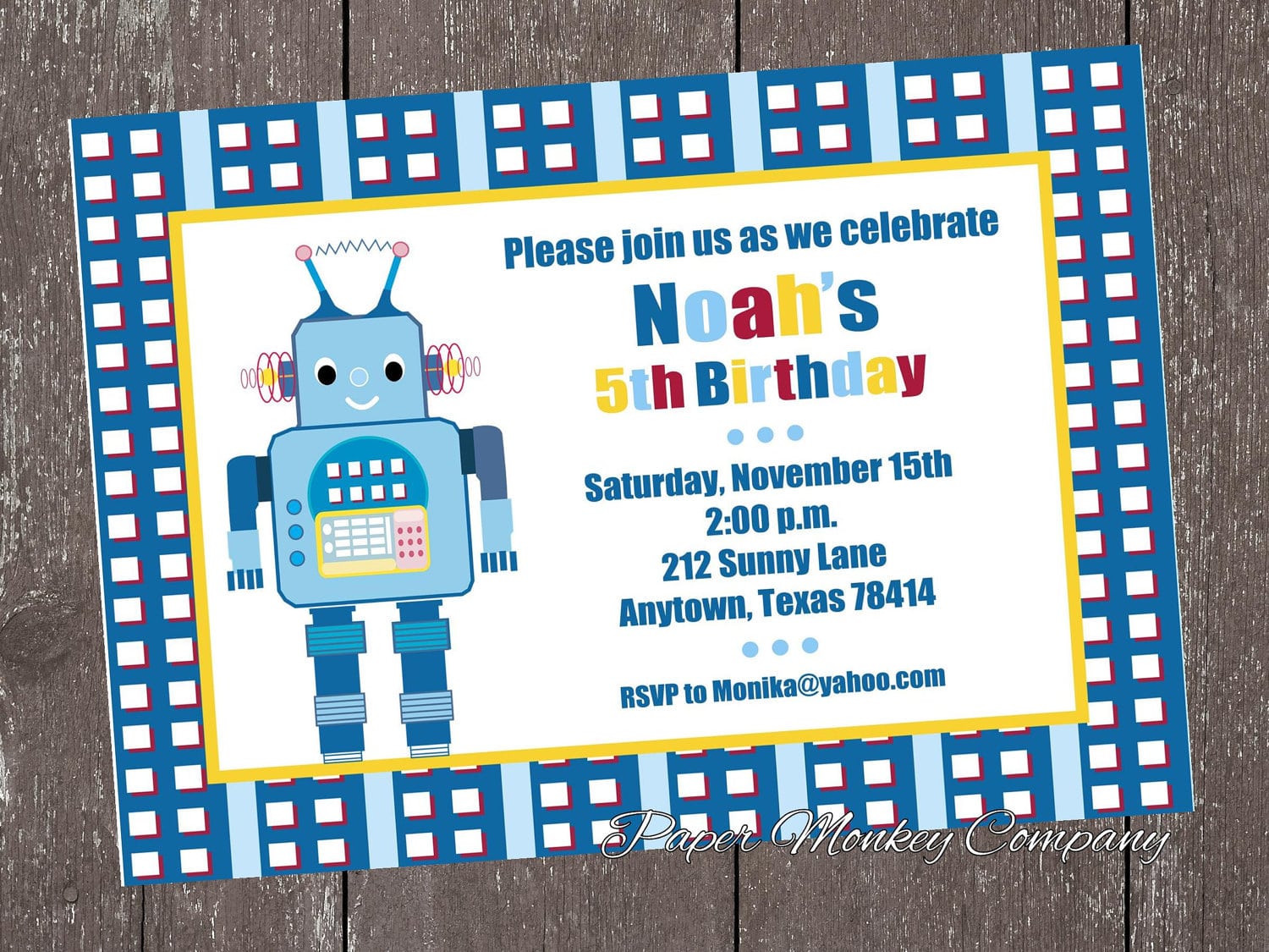 Robot Birthday Invitations   Ukrobstep Com