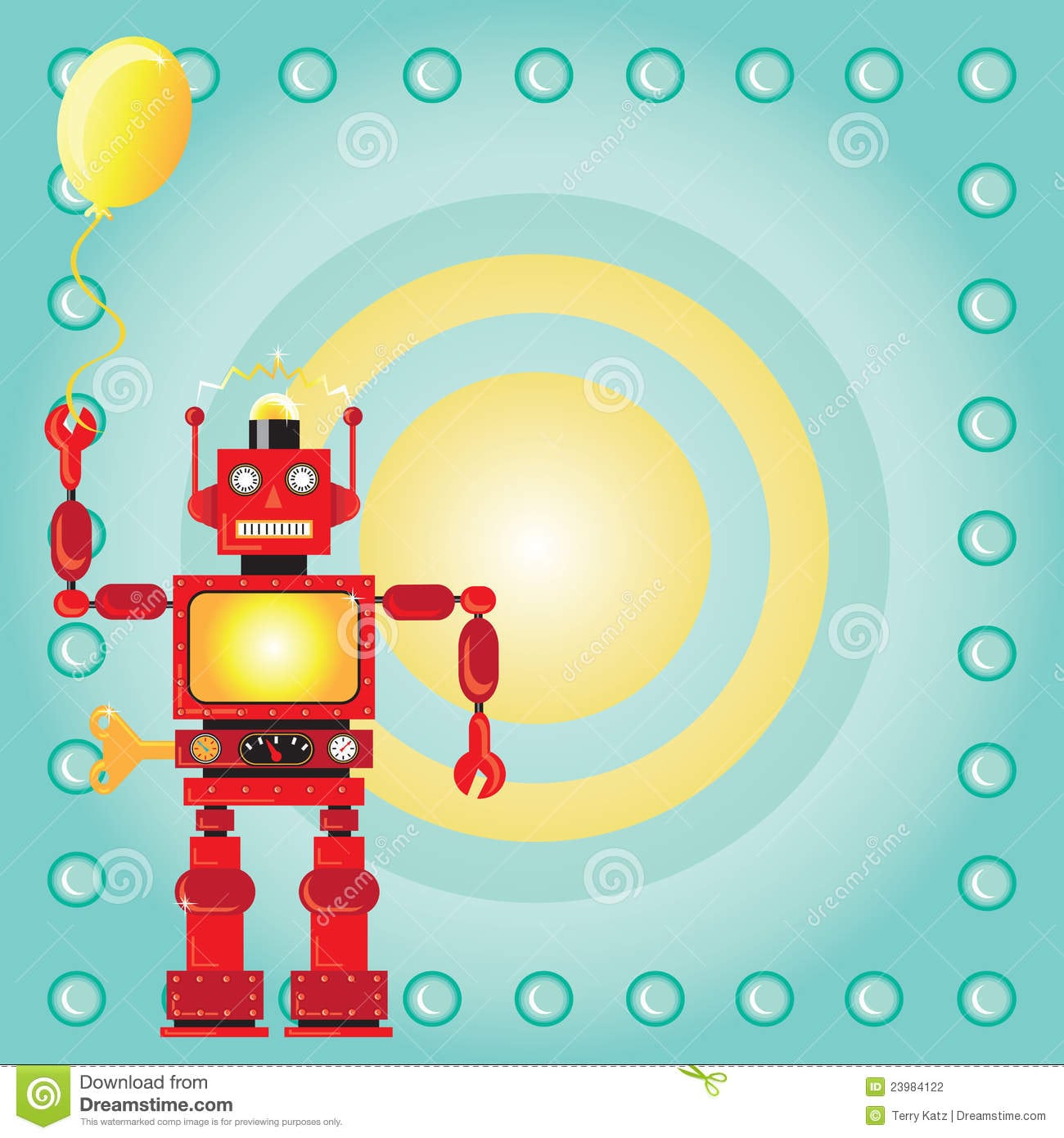 Robot Birthday Party Invitation Stock Photography