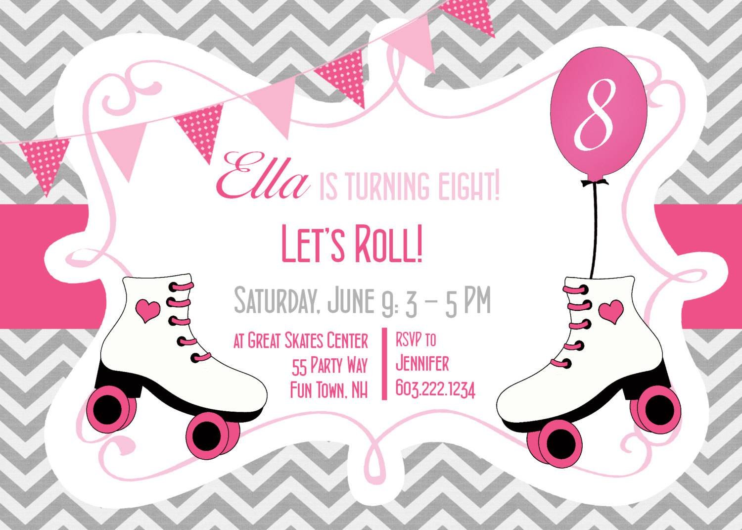 Roller Skate Party Invitations