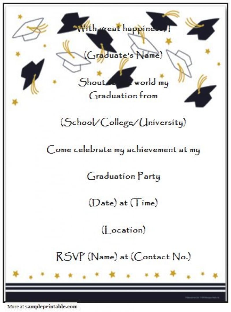 Sample Graduation Party Invitation Templates