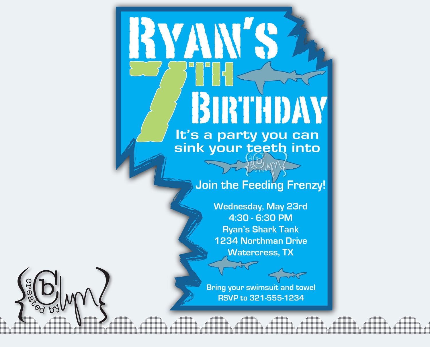 Shark Party Invitation