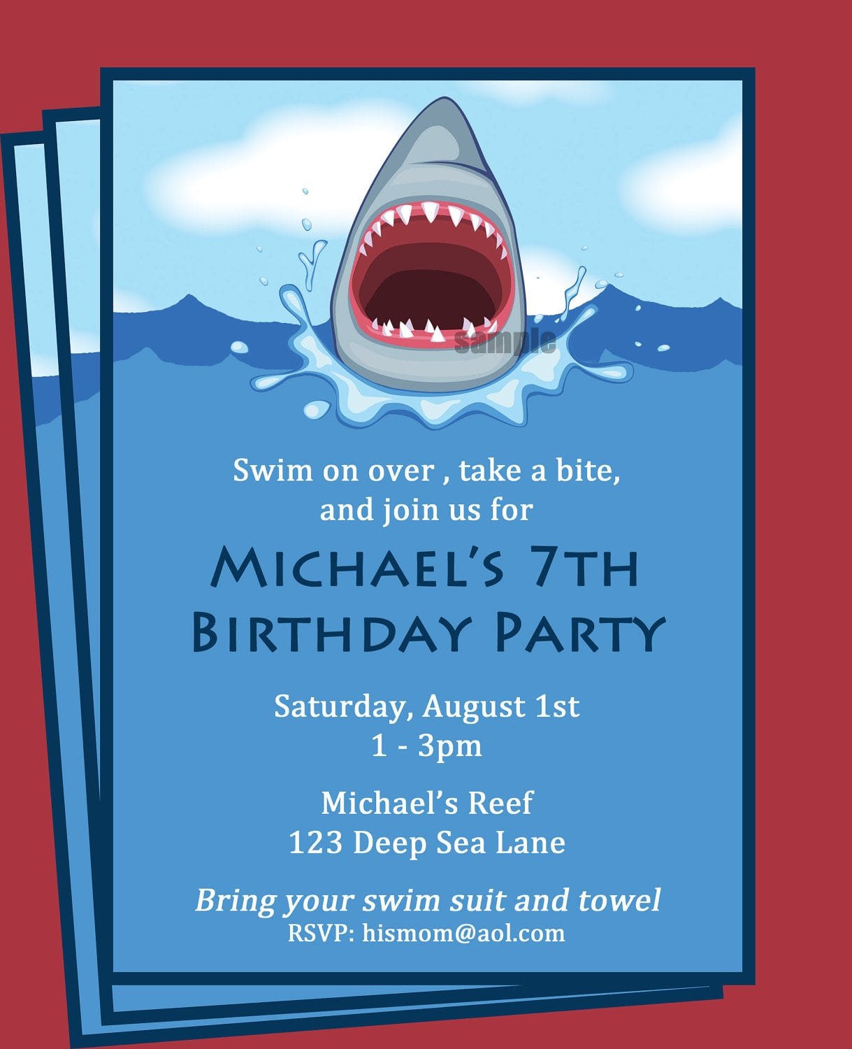 Shark Party Invitation