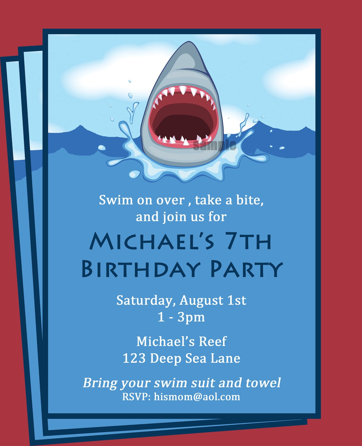 Shark Party Invitation
