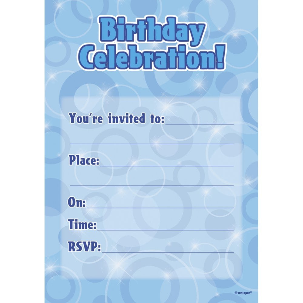 Similiar Blue Birthday Party Invitations Keywords