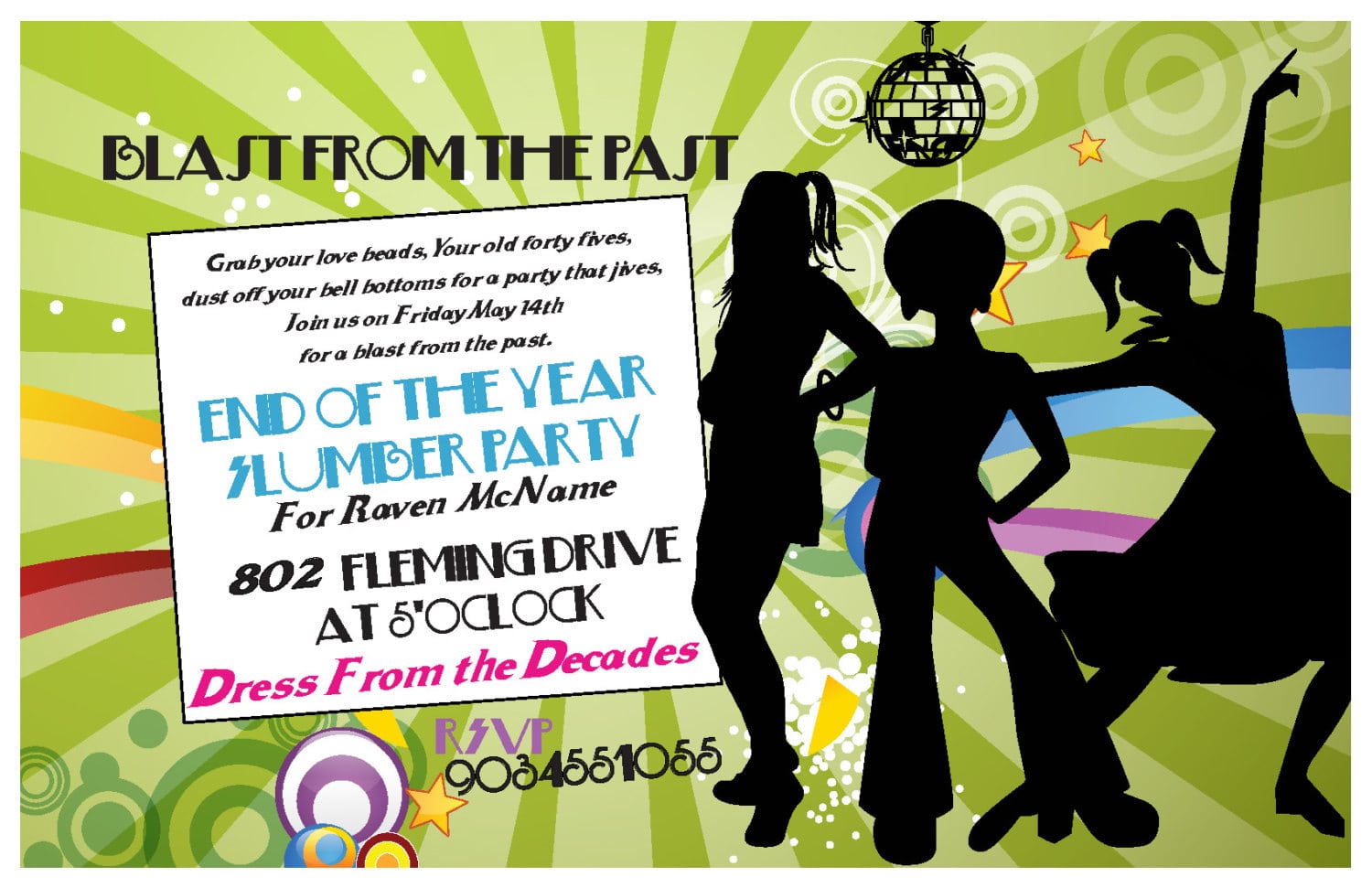 Similiar Decade Party Invitations Keywords