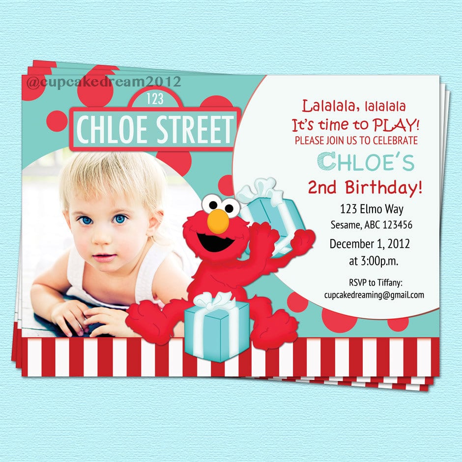 Similiar Elmo First Birthday Invitations Keywords