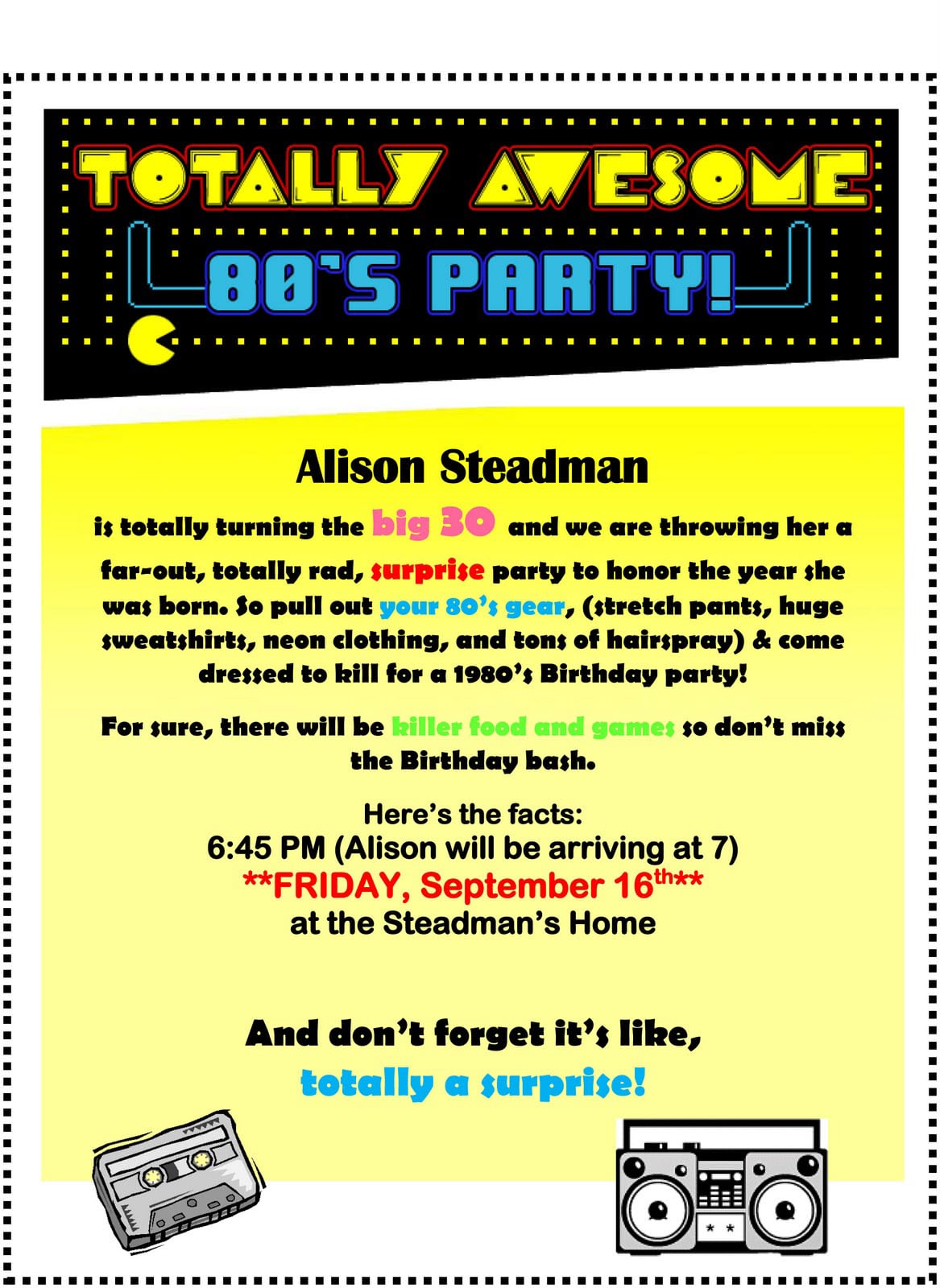 Similiar Invitations For 80 S Night Keywords
