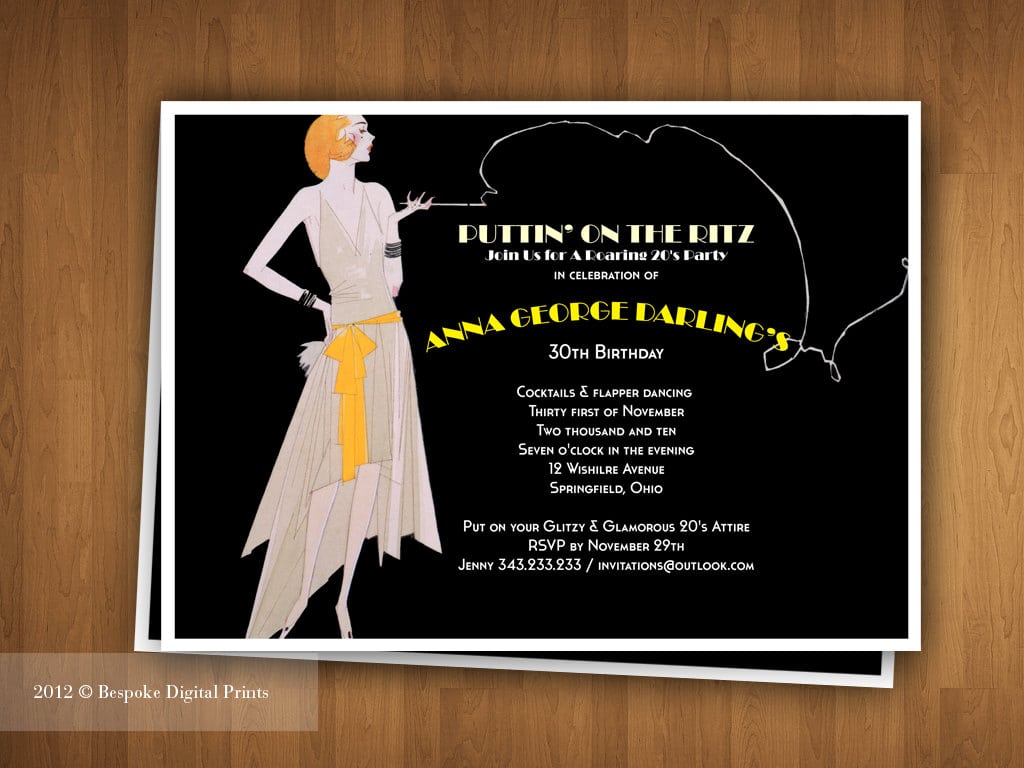 Similiar Roaring Twenties Invitation Wording Keywords