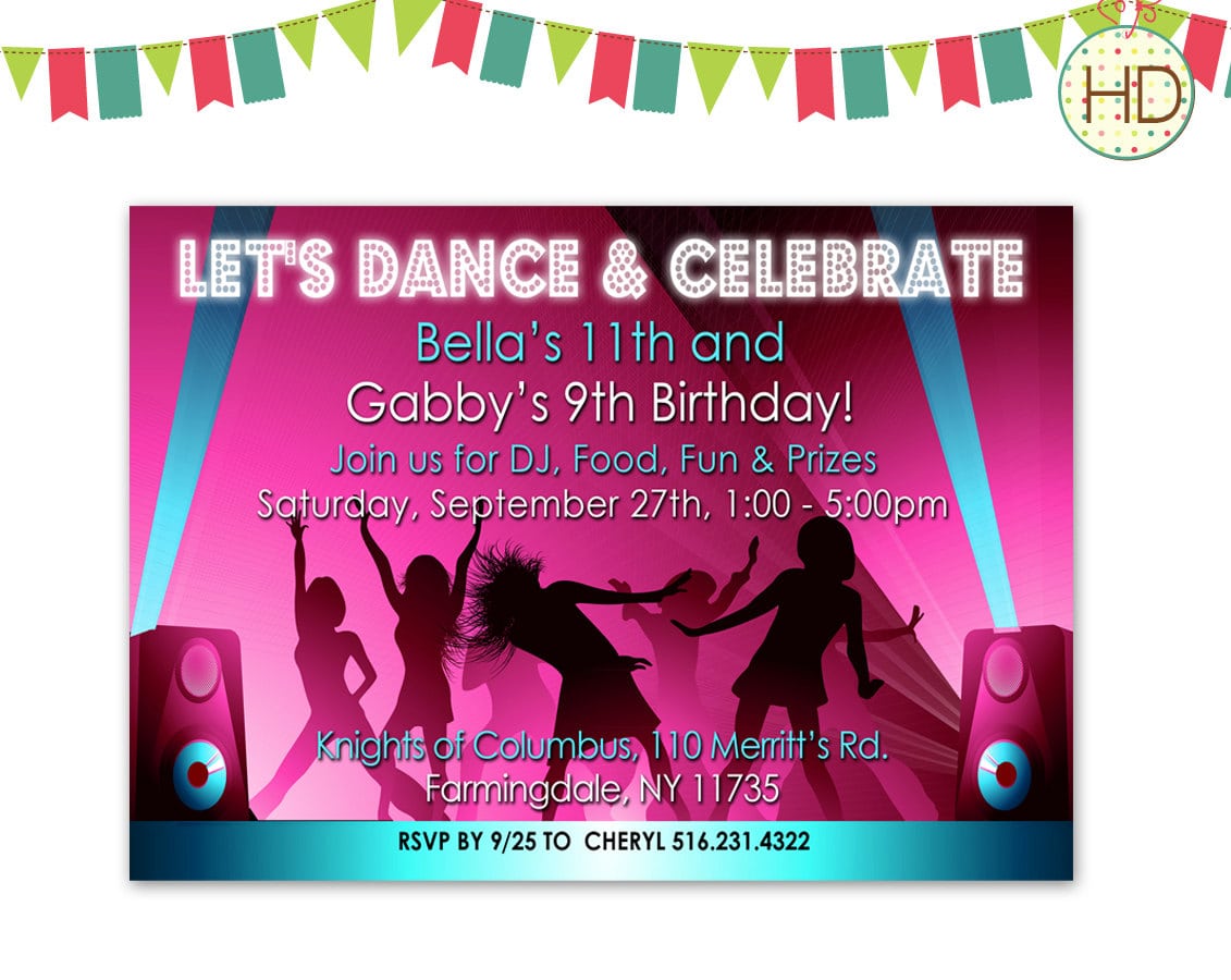 Similiar Teen Dance Party Invitations Keywords