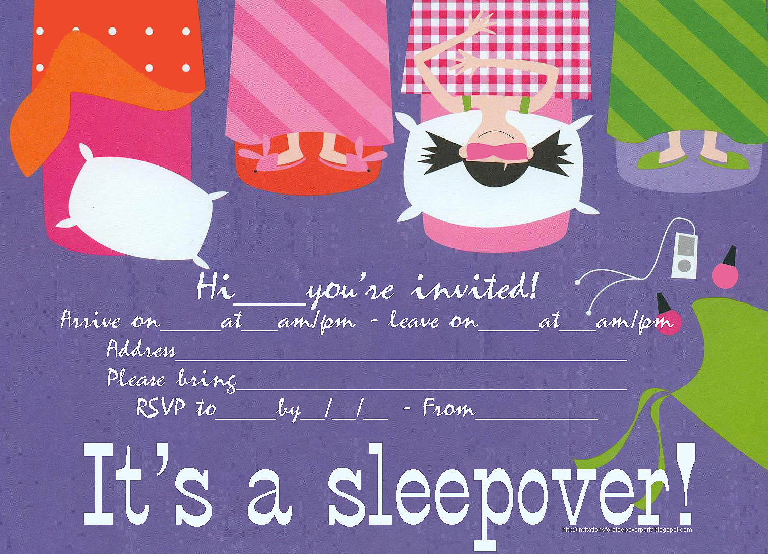 Sleepover Party Invitations