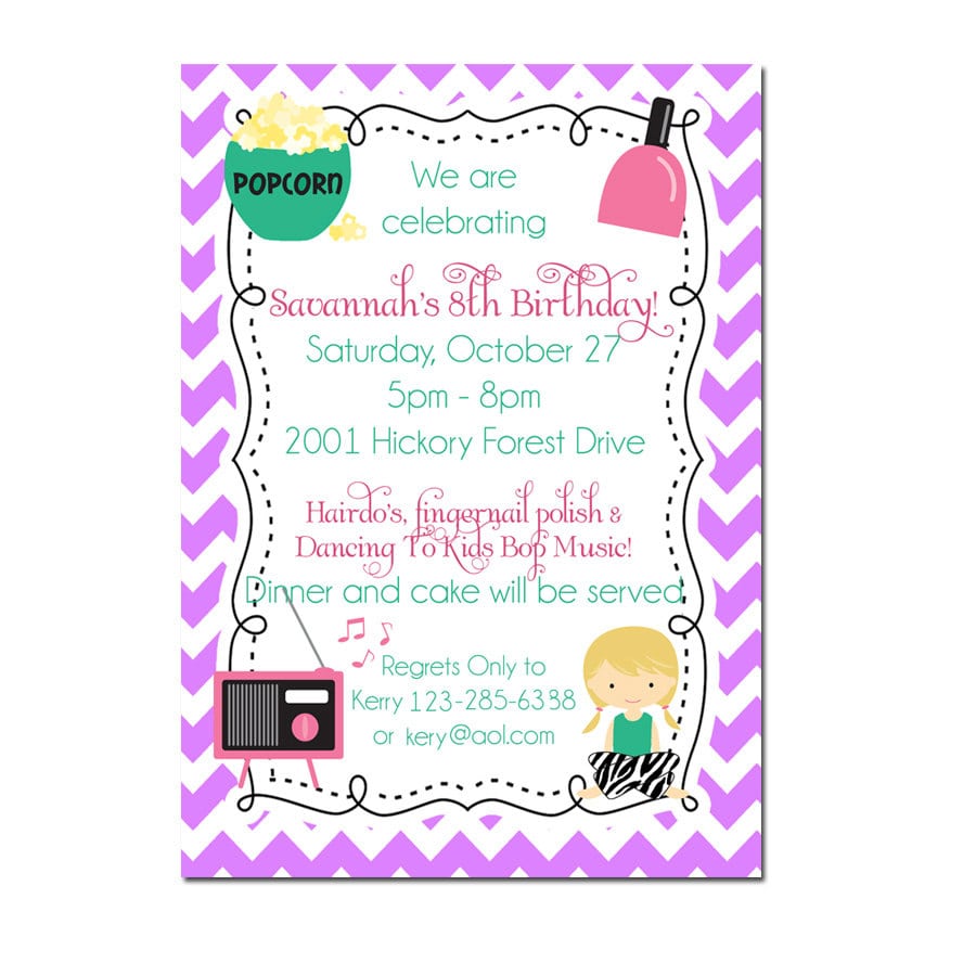 Slumber Party Invitation Girls Night Birthday Invitation