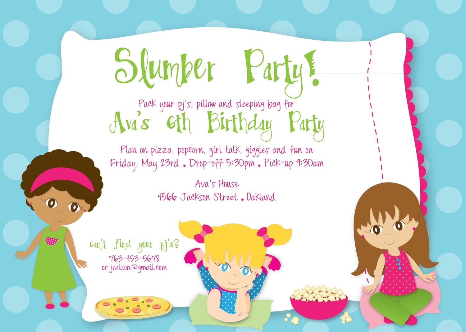 Slumber Party Invitation Wording Ideas