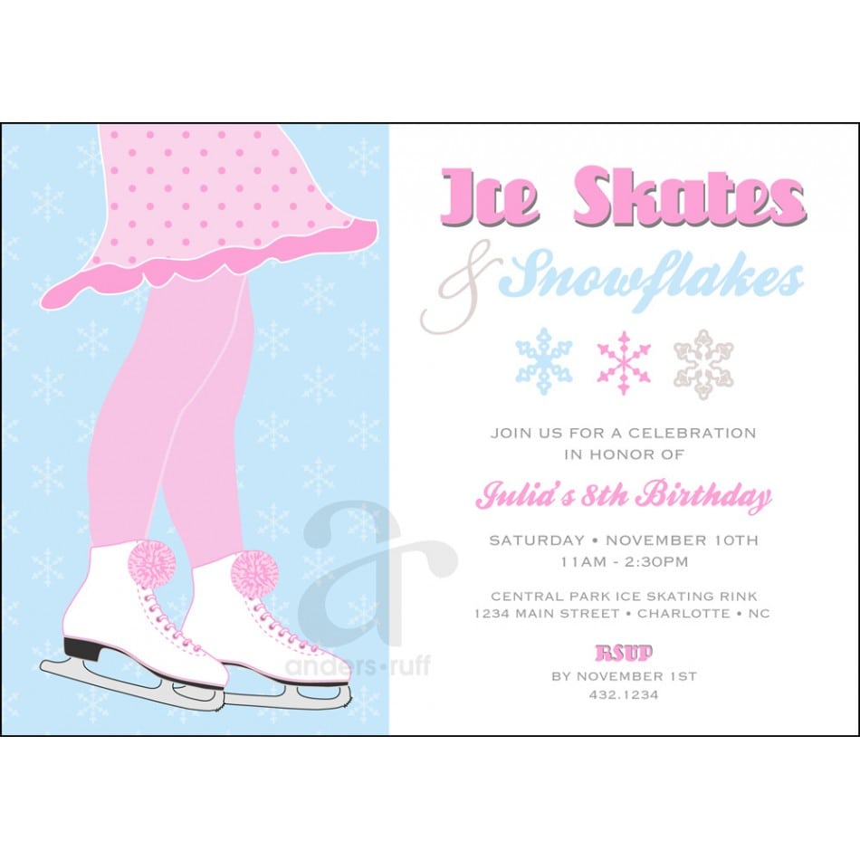 Snowflake Birthday Party Invitations