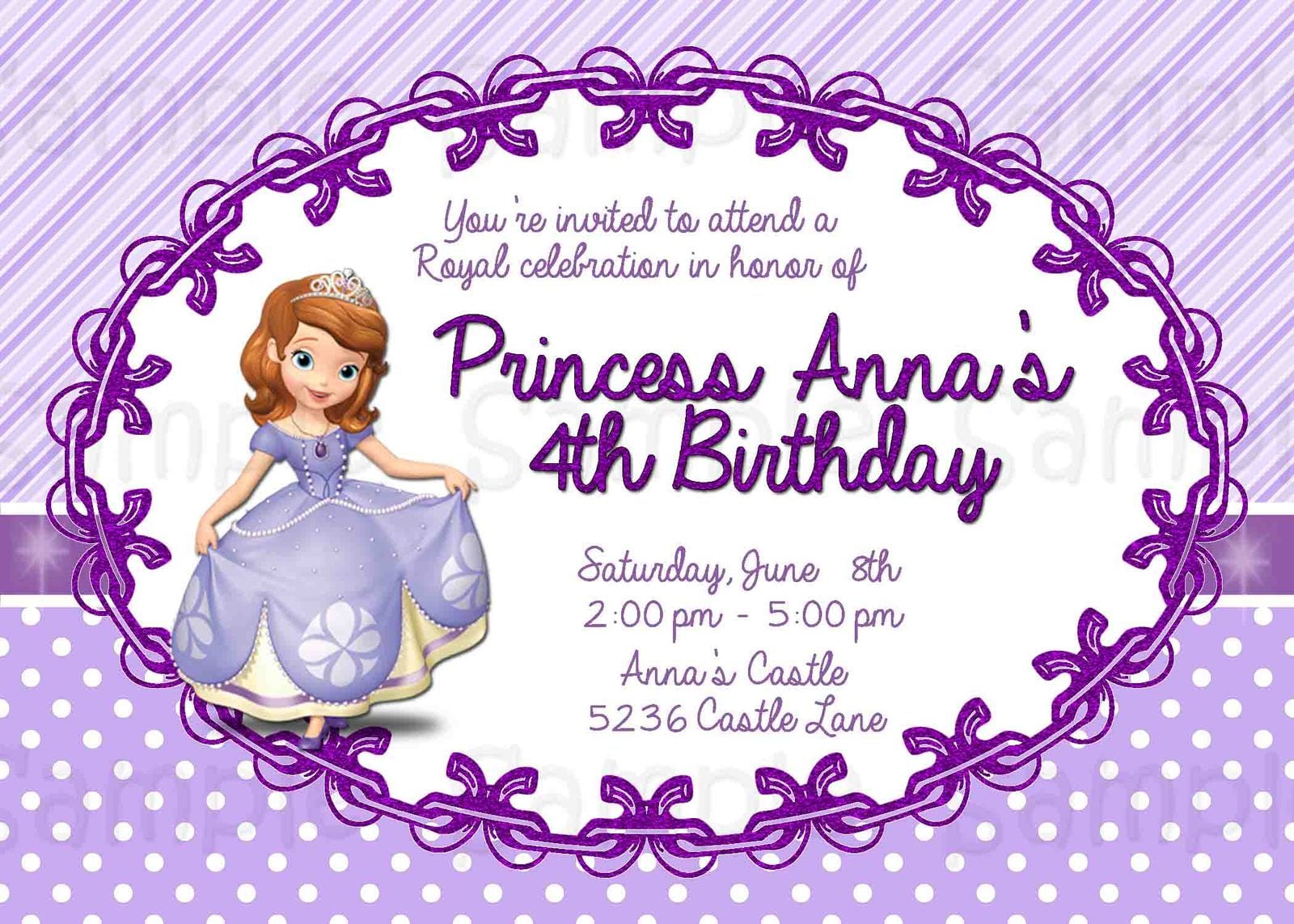 Sofia The First Party Invitations