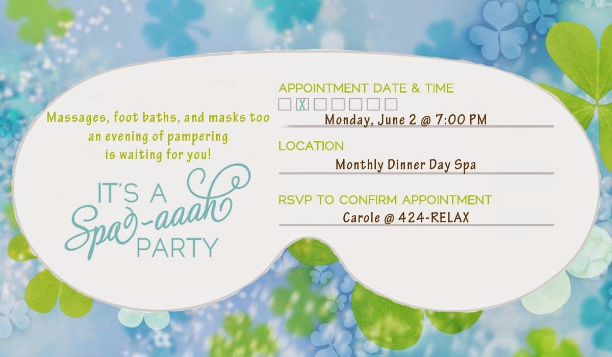 Spa Mask Party Invitation Template