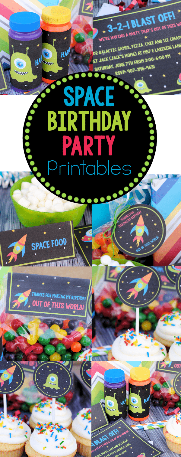 Space Birthday Party Invitations & Party Pack