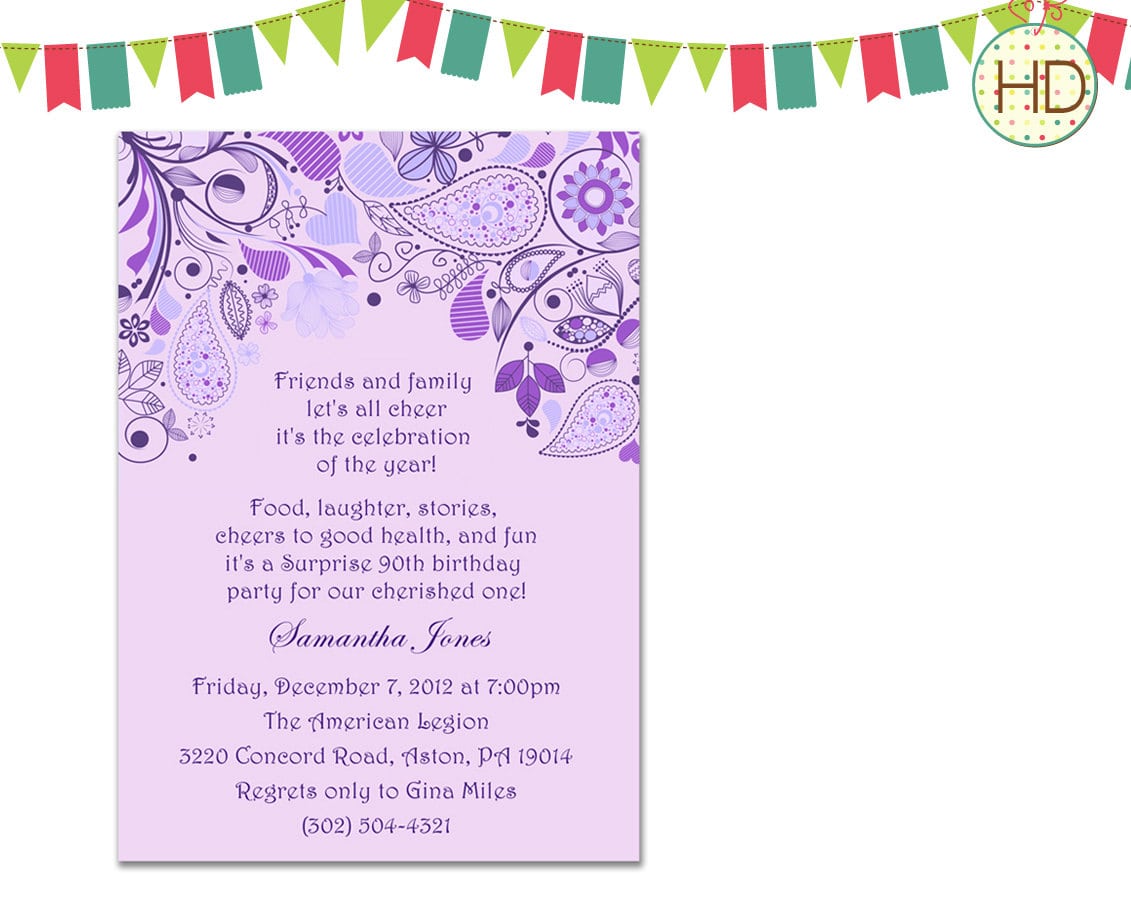 Sparkling Invitations For Adults Birthday Party With Gold Font