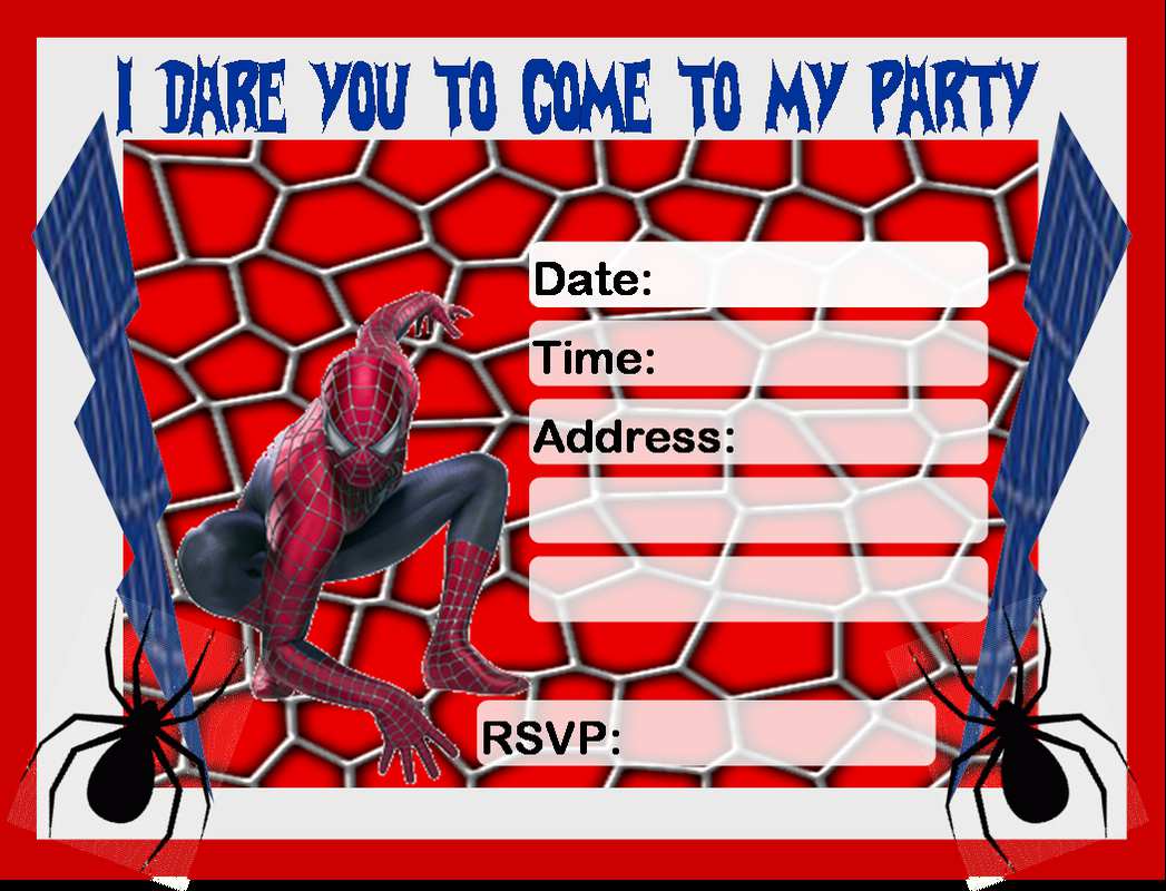 Spiderman Birthday Invitations