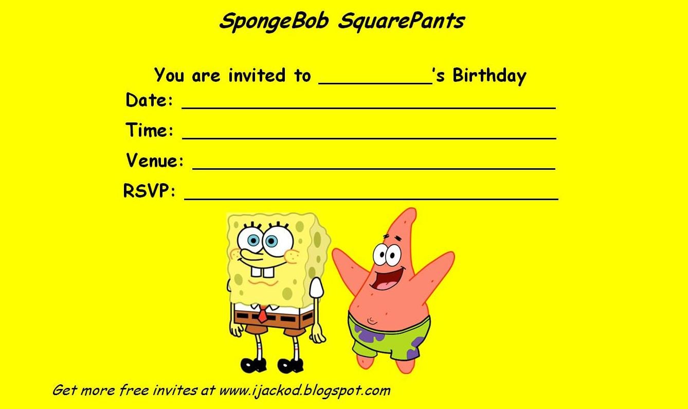 Spongebob Invitation Template