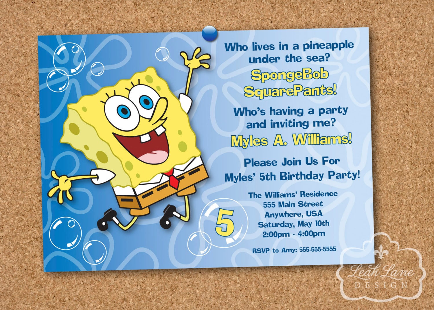 Spongebob Party Invitations