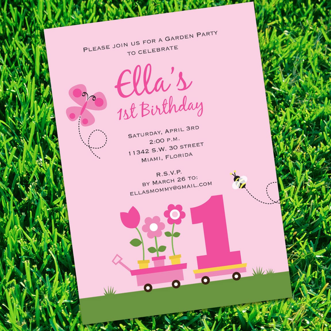 Spring Garden Birthday Invitations, Garden Party, Spring Party