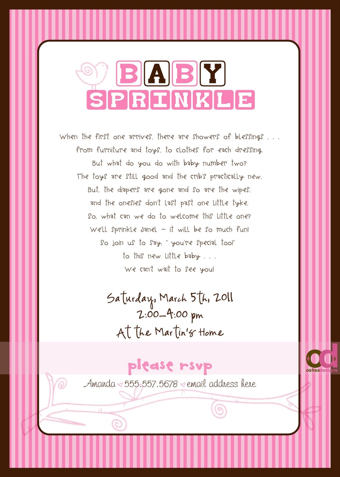 Sprinkle  Invitations Wording