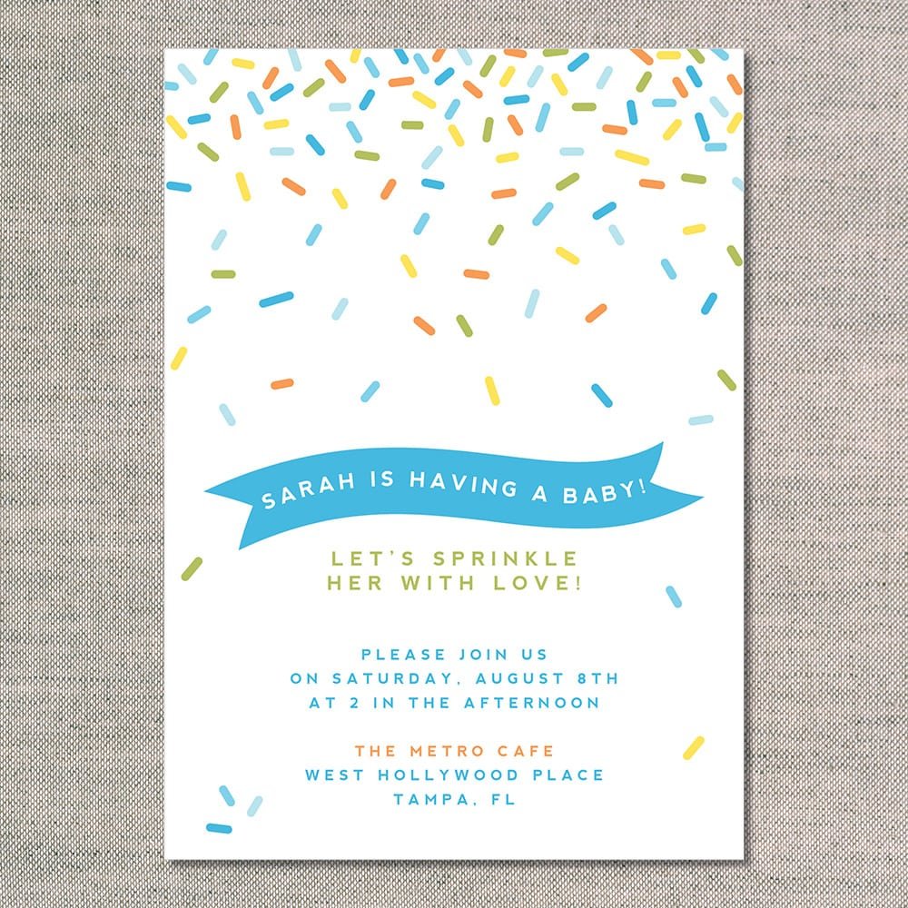 Sprinkle Baby Shower Invitations