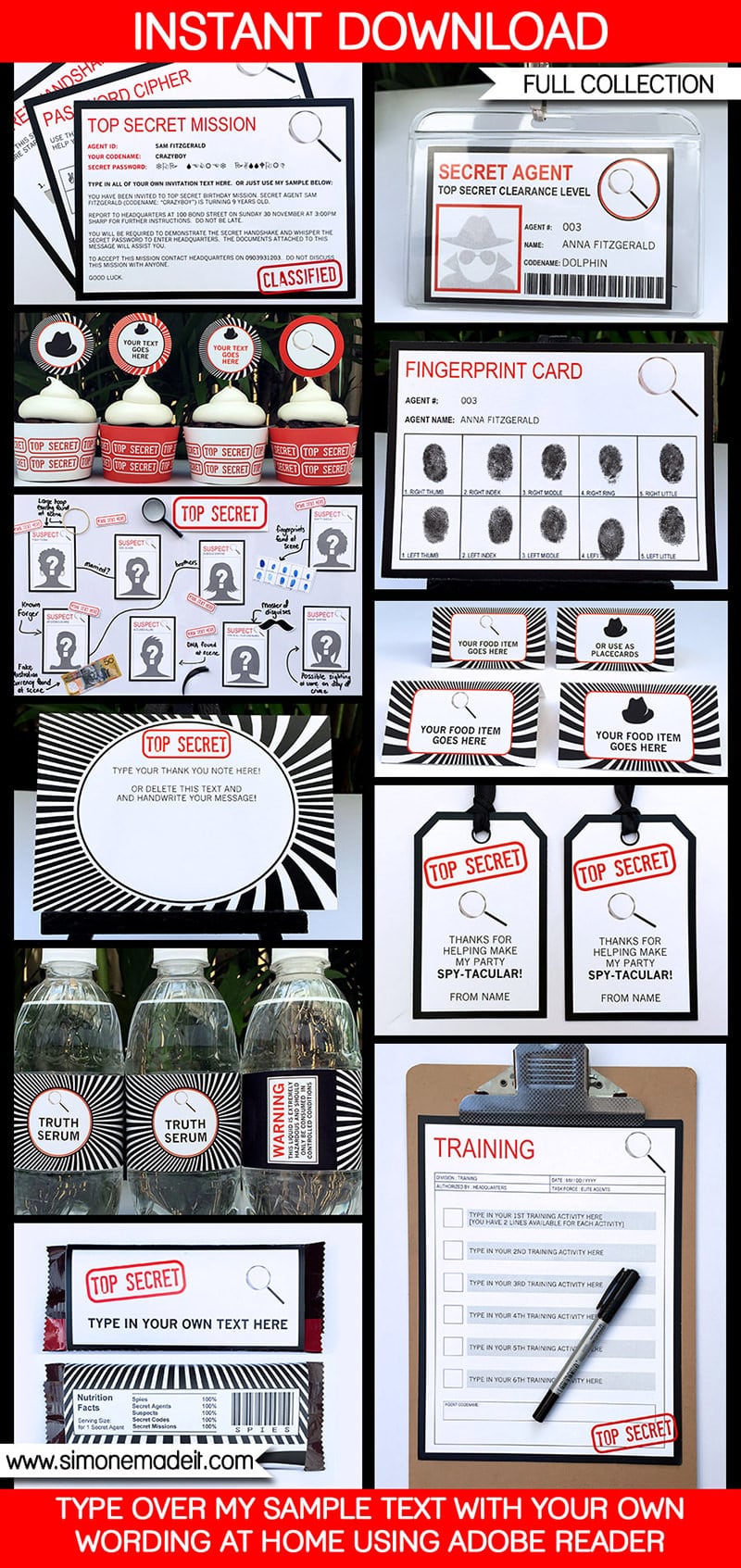Spy Party Printables, Invitations & Decorations
