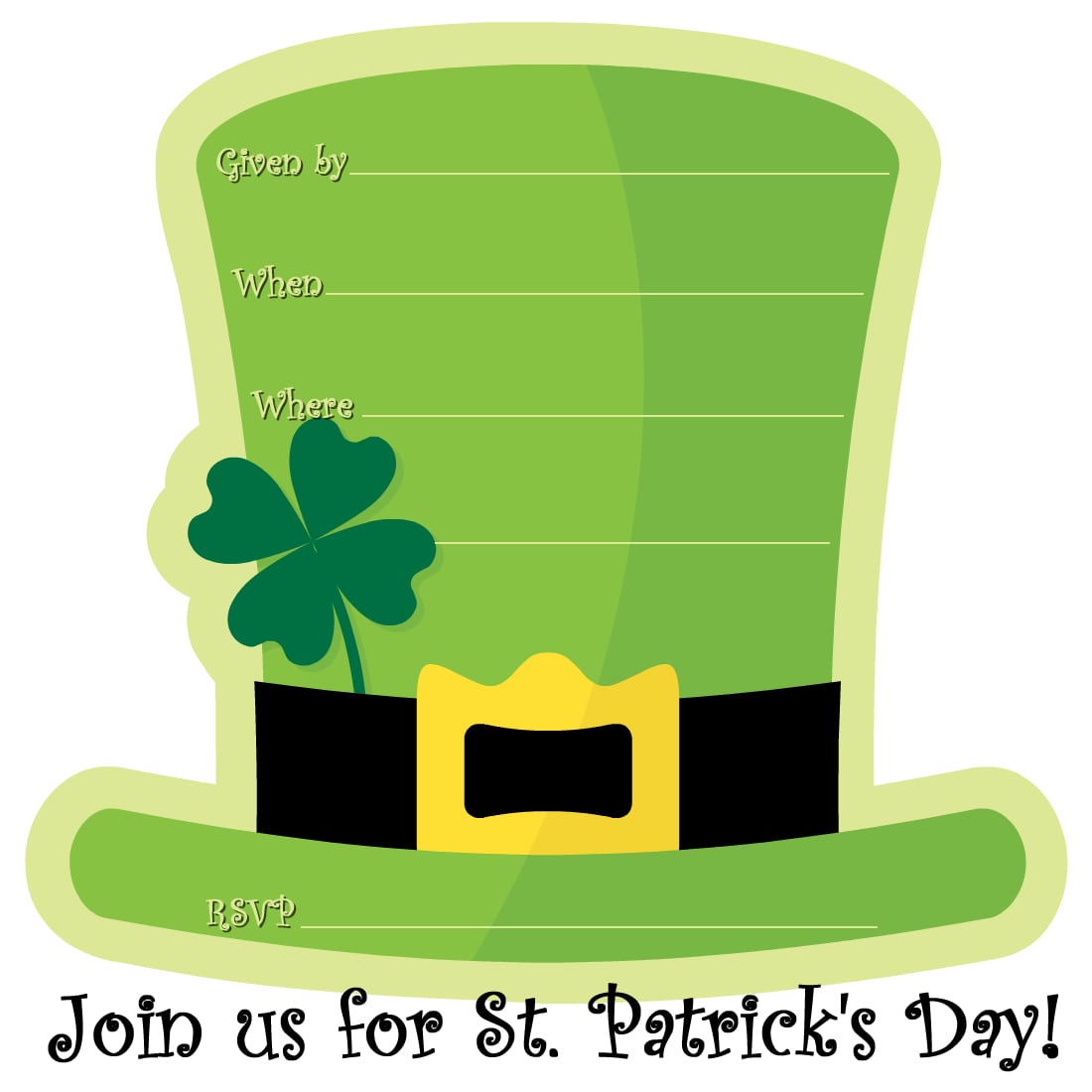 St Patrick's Day Party Invitations Free Templates
