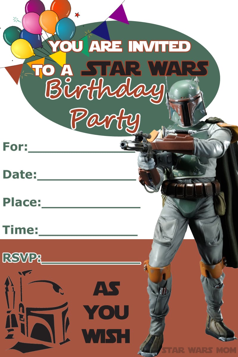 Star Wars Birthday Party Invitations