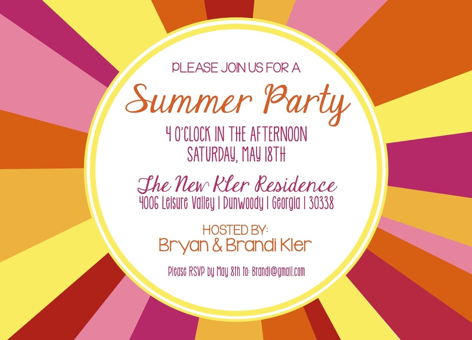 Summer Party Invitations