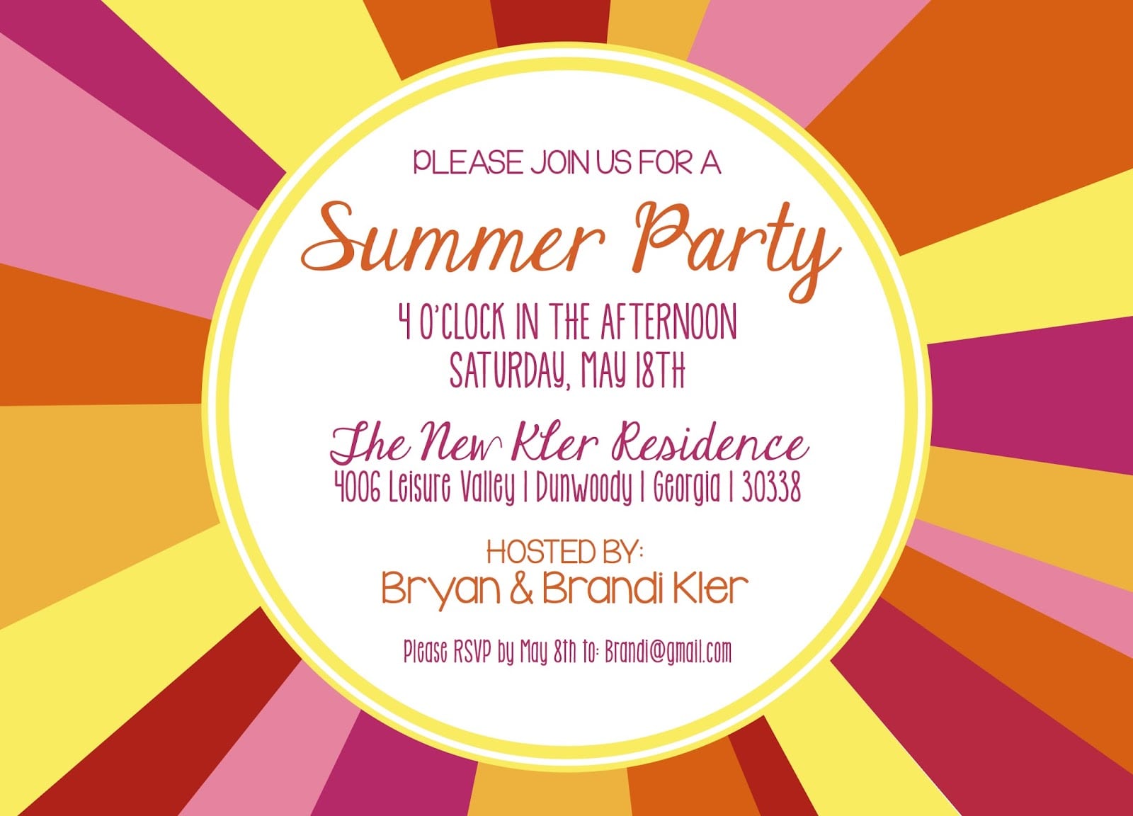 Summer Party Invitations