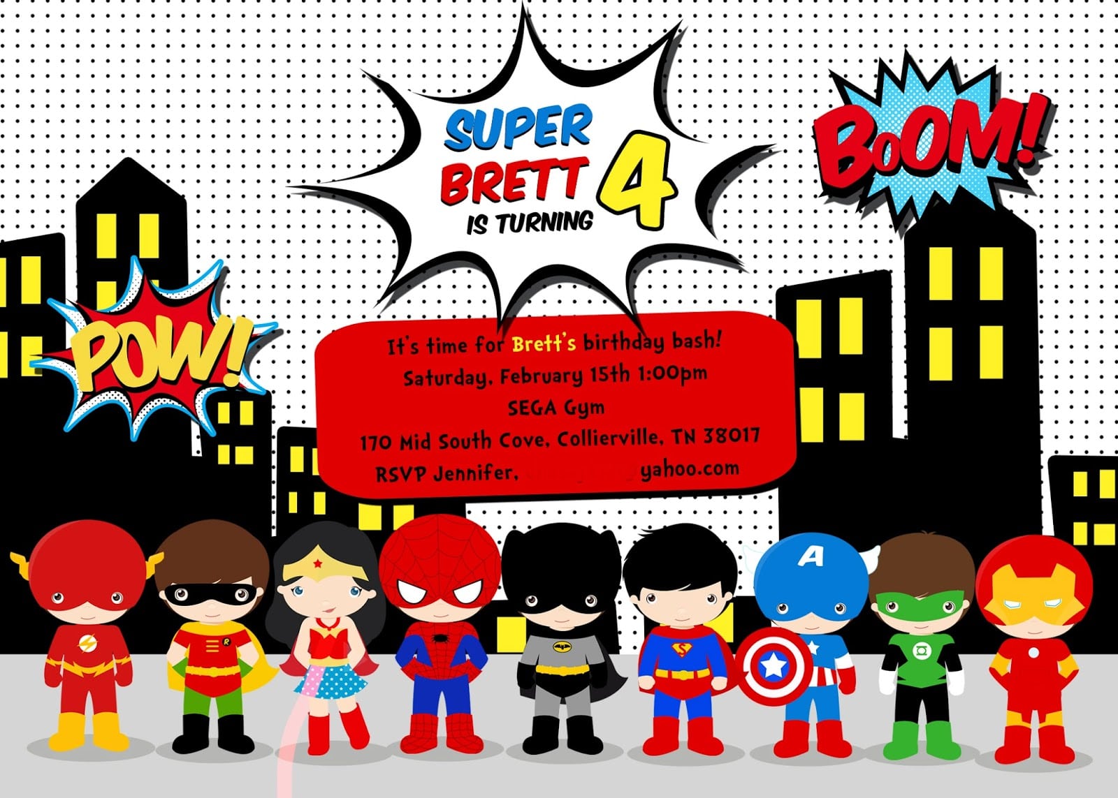 Superhero Party Invitations