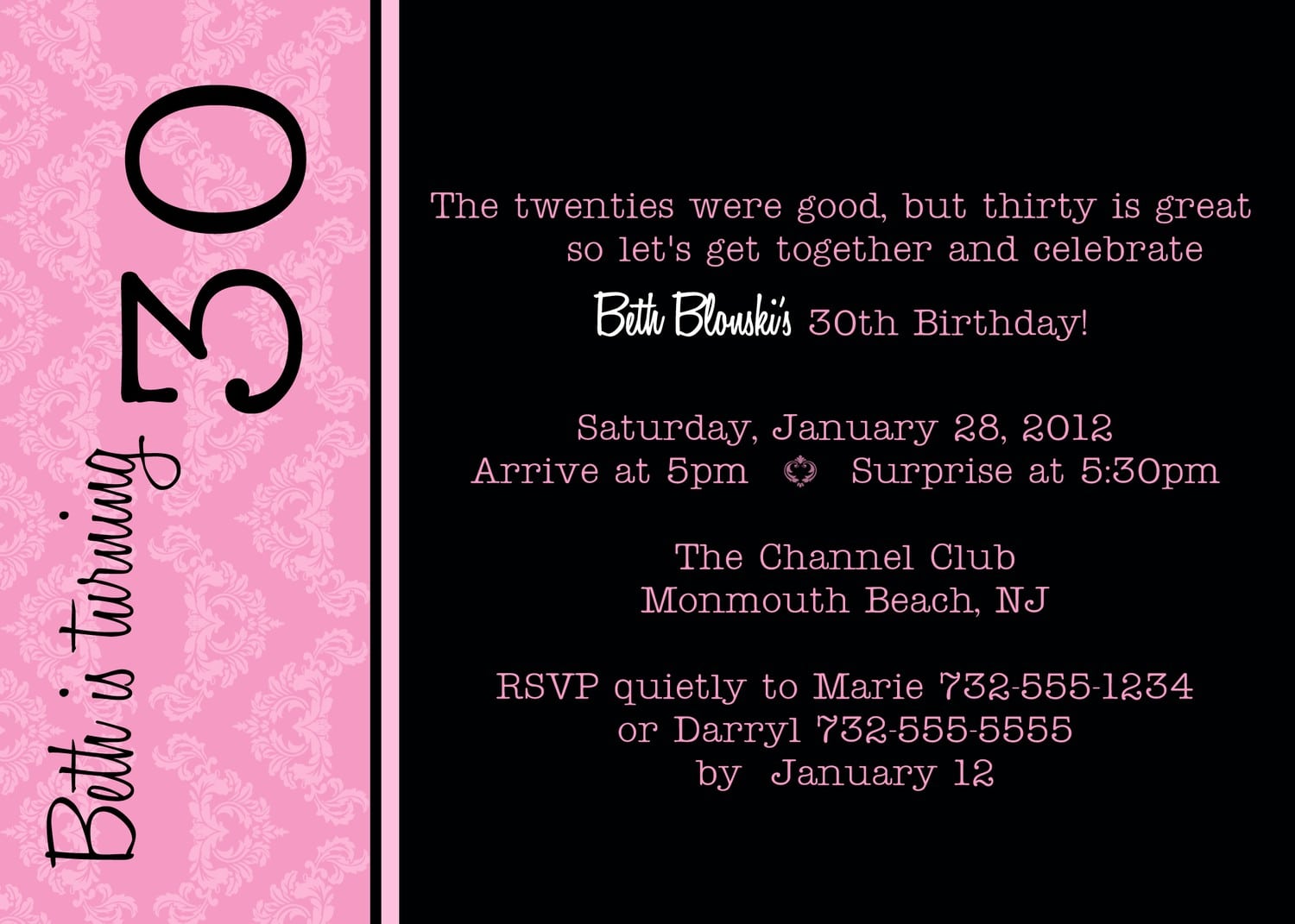 Surprise 30th Birthday Party Invitations For Him